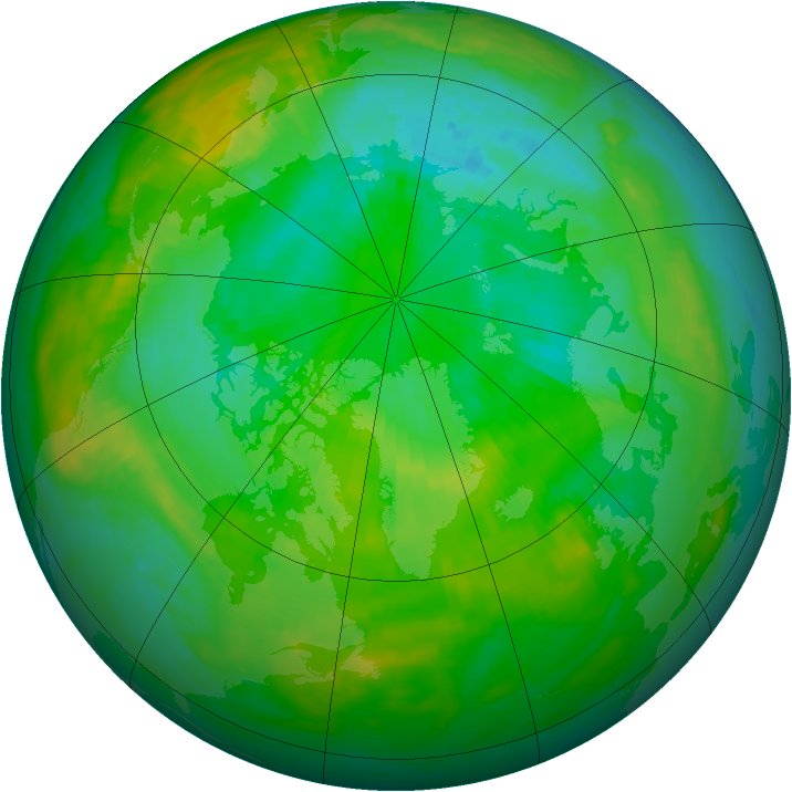 Arctic ozone map for 16 July 1986